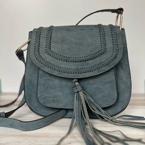 Franco Sarto Cornflower Blue Satchel Cross Body Bag
